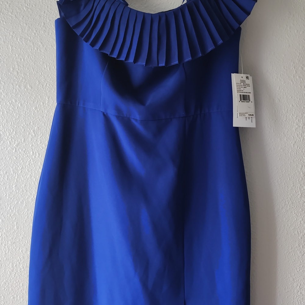 Aidan Mattox Blue Midi Dress